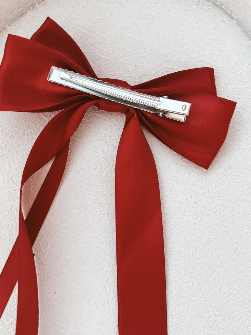 Classic Deep Red Hair Bow