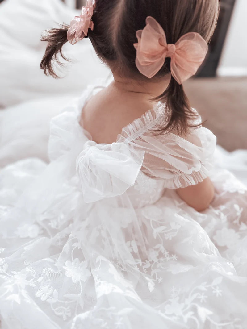 Dusty Pink Pigtail Bows