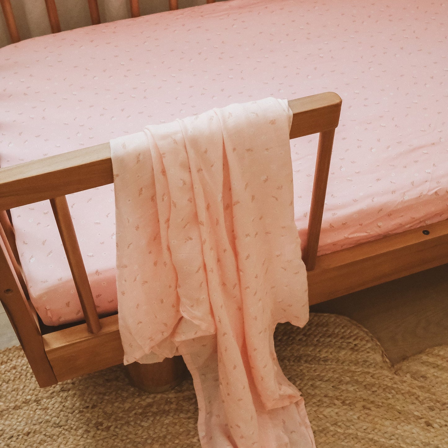 Dusty Roses Organic Fitted Cot Sheet