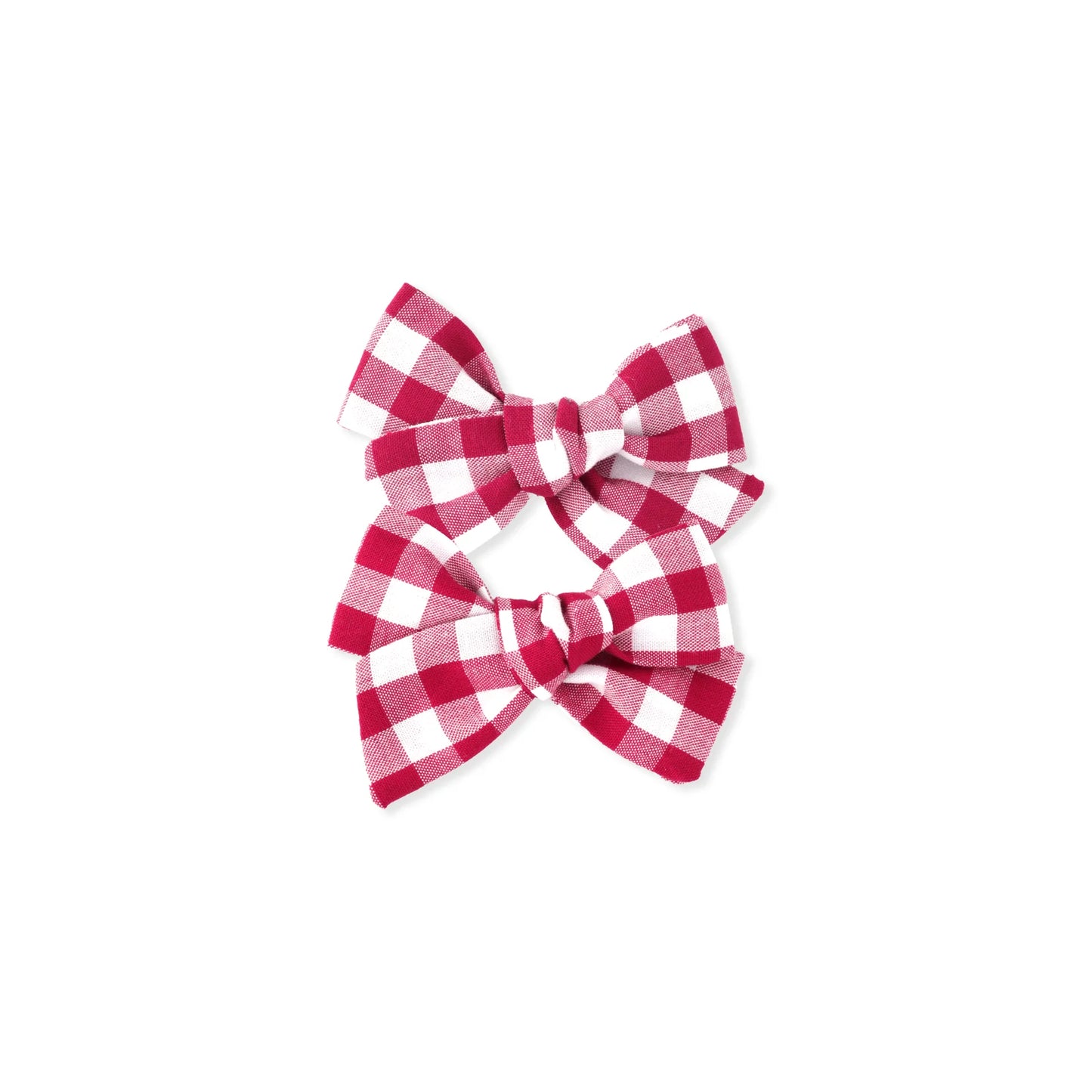 Pinwheel Pigtail Set Christmas Gingham