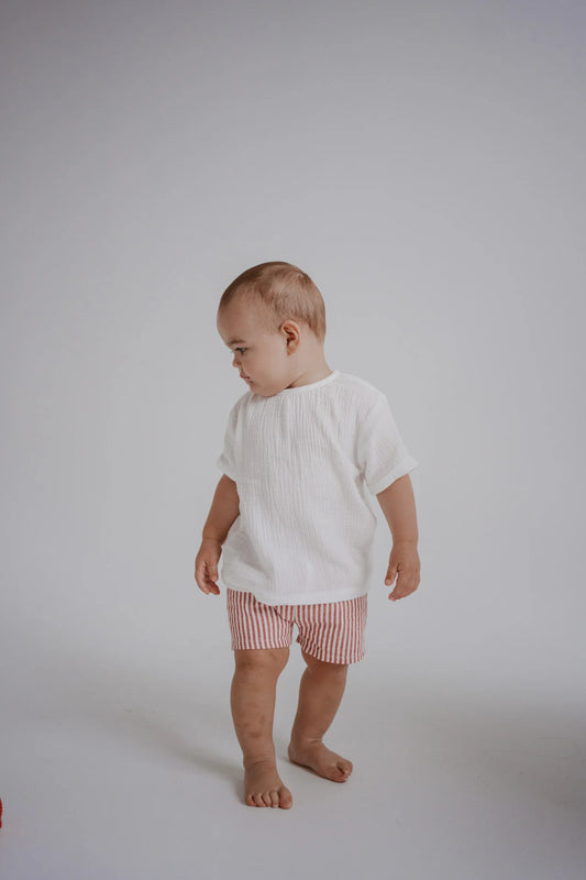 Candy Stripe Shorts Red