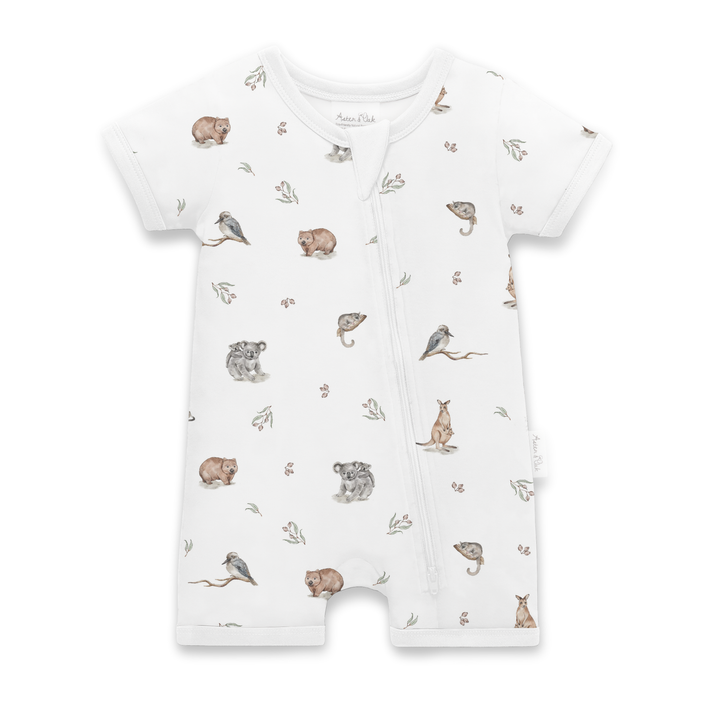 Native Animals SS Zip Romper