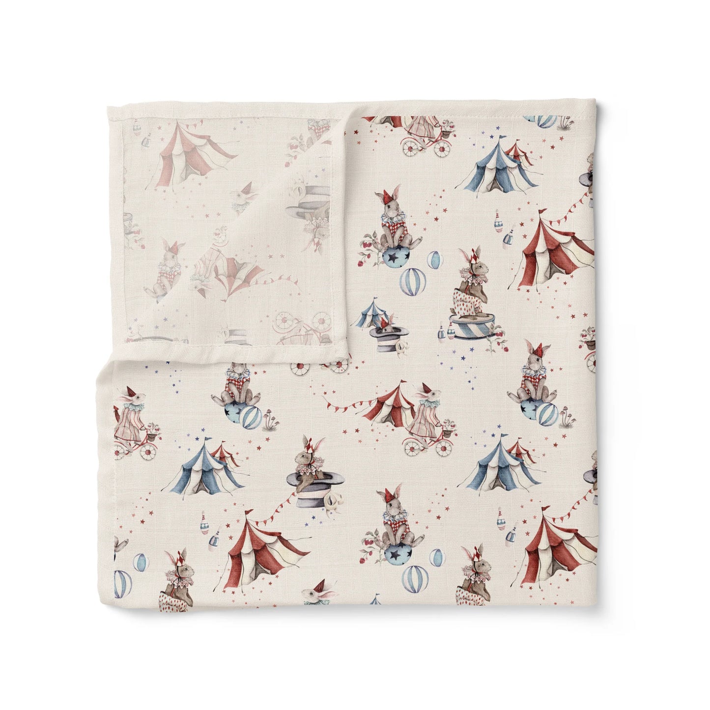 Organic Muslin Swaddle Circus Bunnies