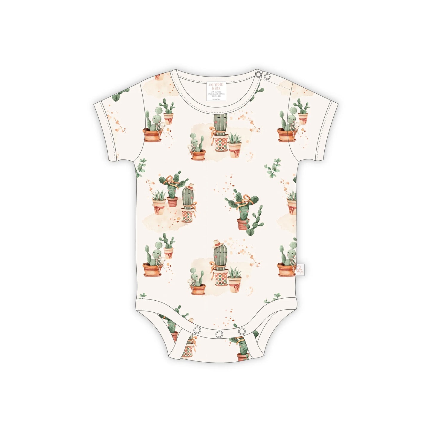 Bamboo Bodysuit Happy Cactus
