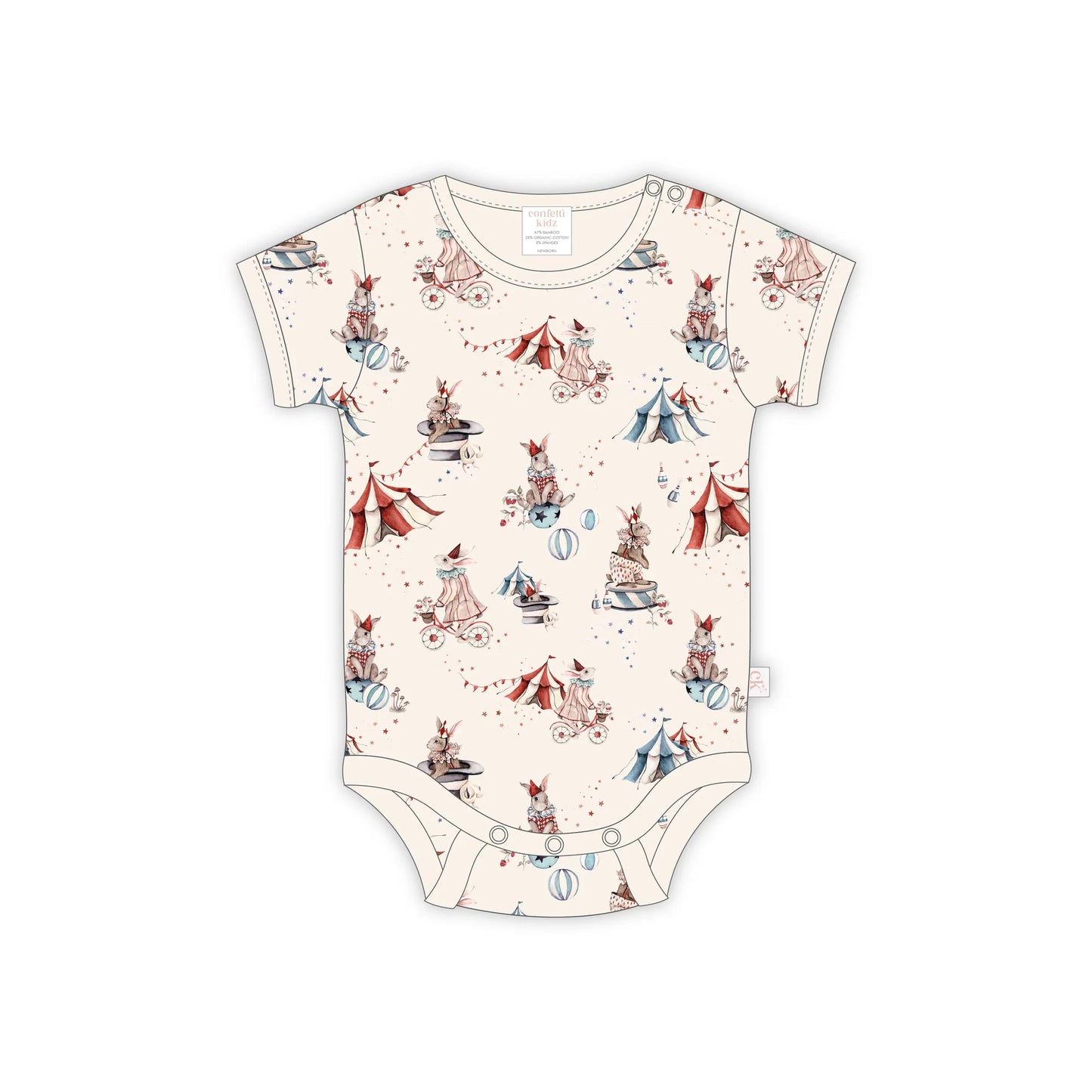 Bamboo Bodysuit Circus Bunnies