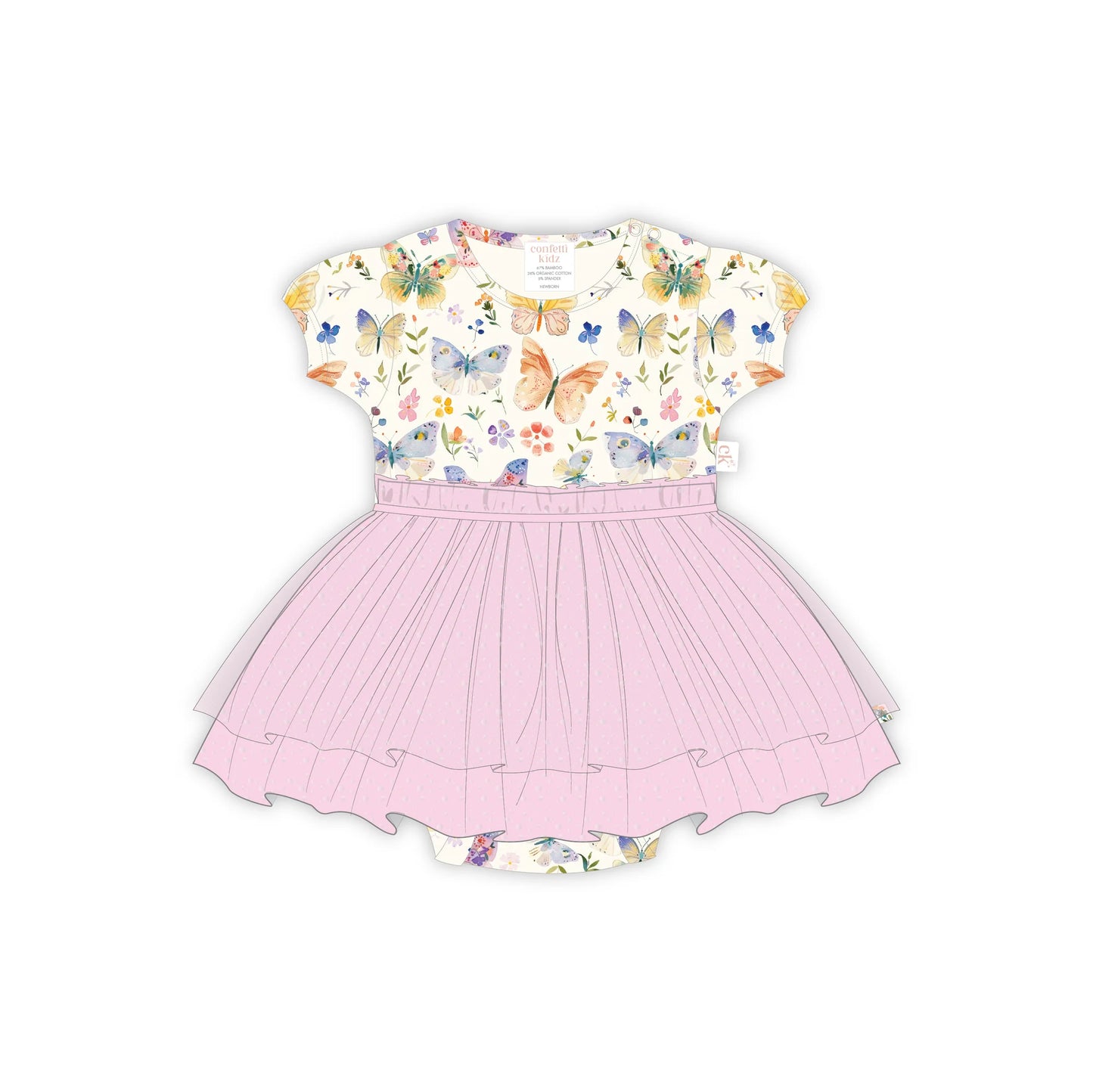 Onesie Tutu Dress Butterfly Blooms