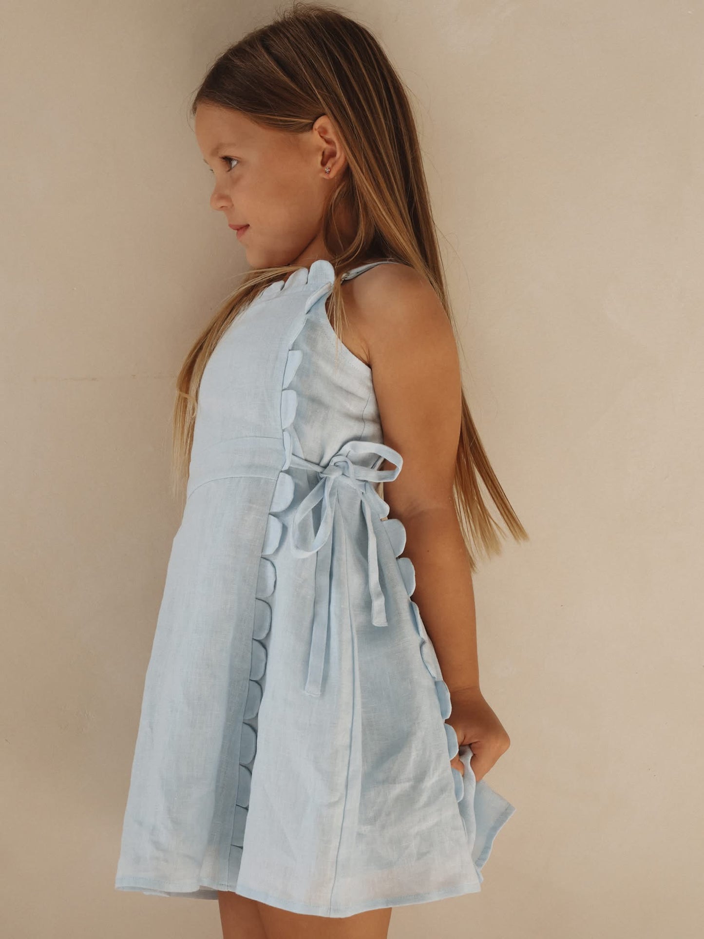 The Freya Linen Dress Blue
