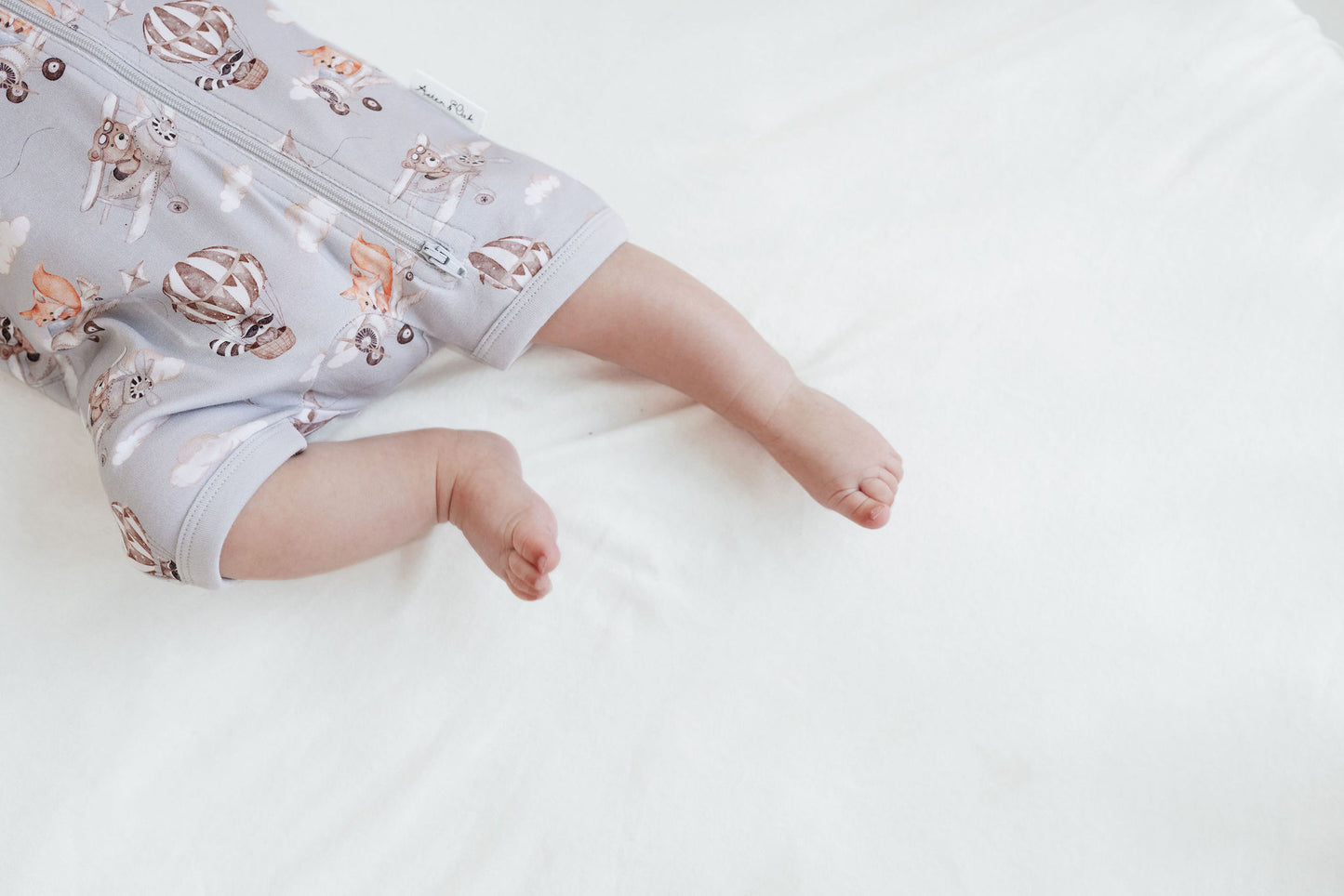 Flying Friends Short Sleeve Zip Romper