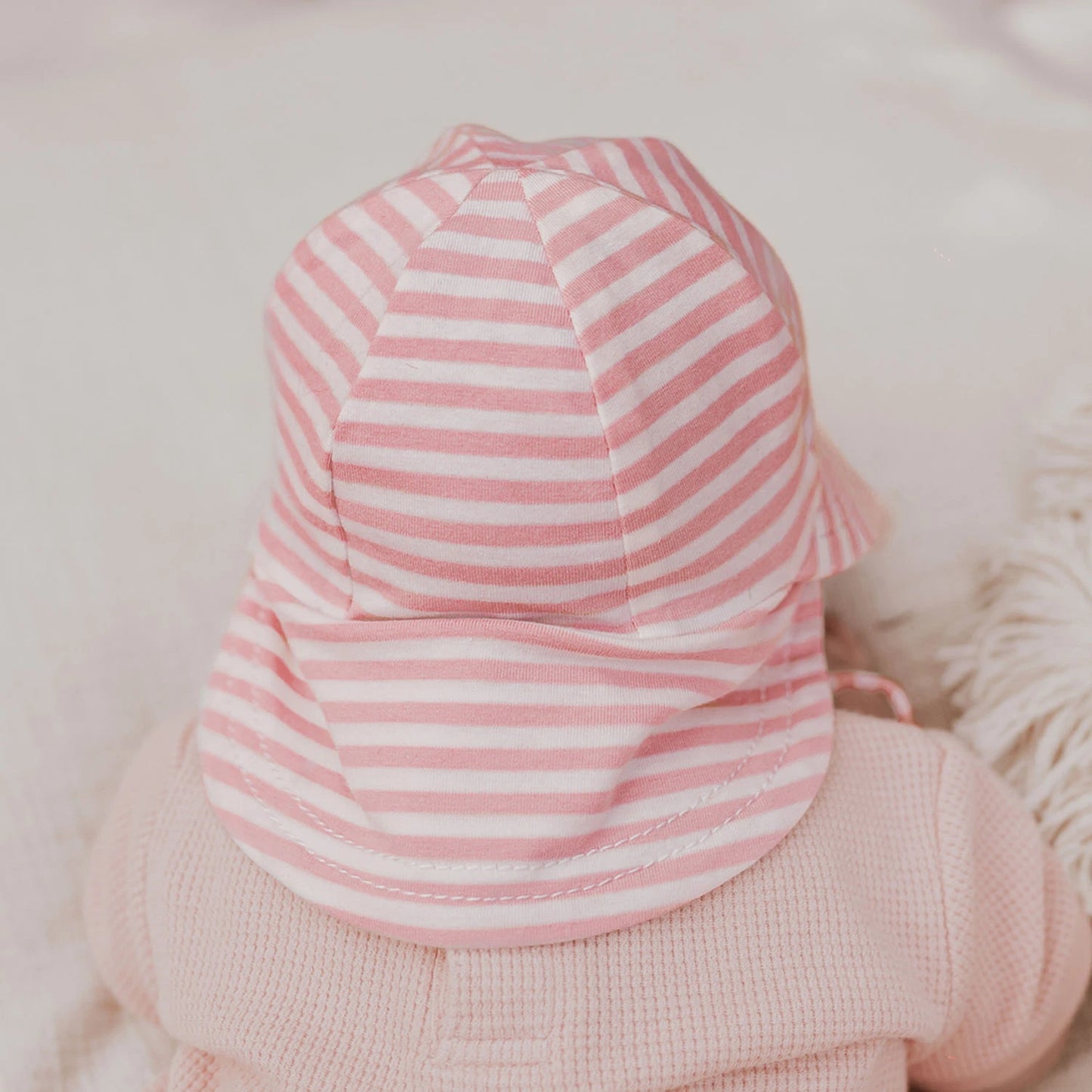 Legionnaire Hat with Strap - Pink Stripe