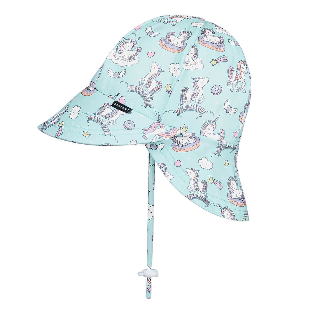 Kids Swim Legionnaire Flap Beach Hat Unicorn