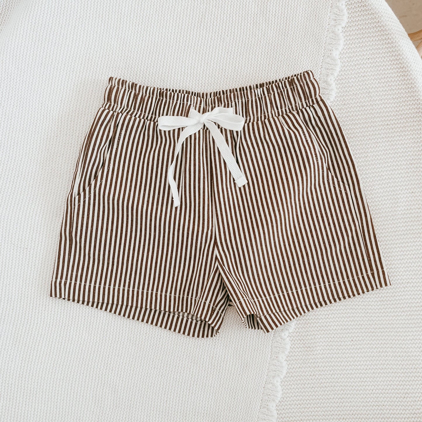 Kid's Brown Stripe Shorts