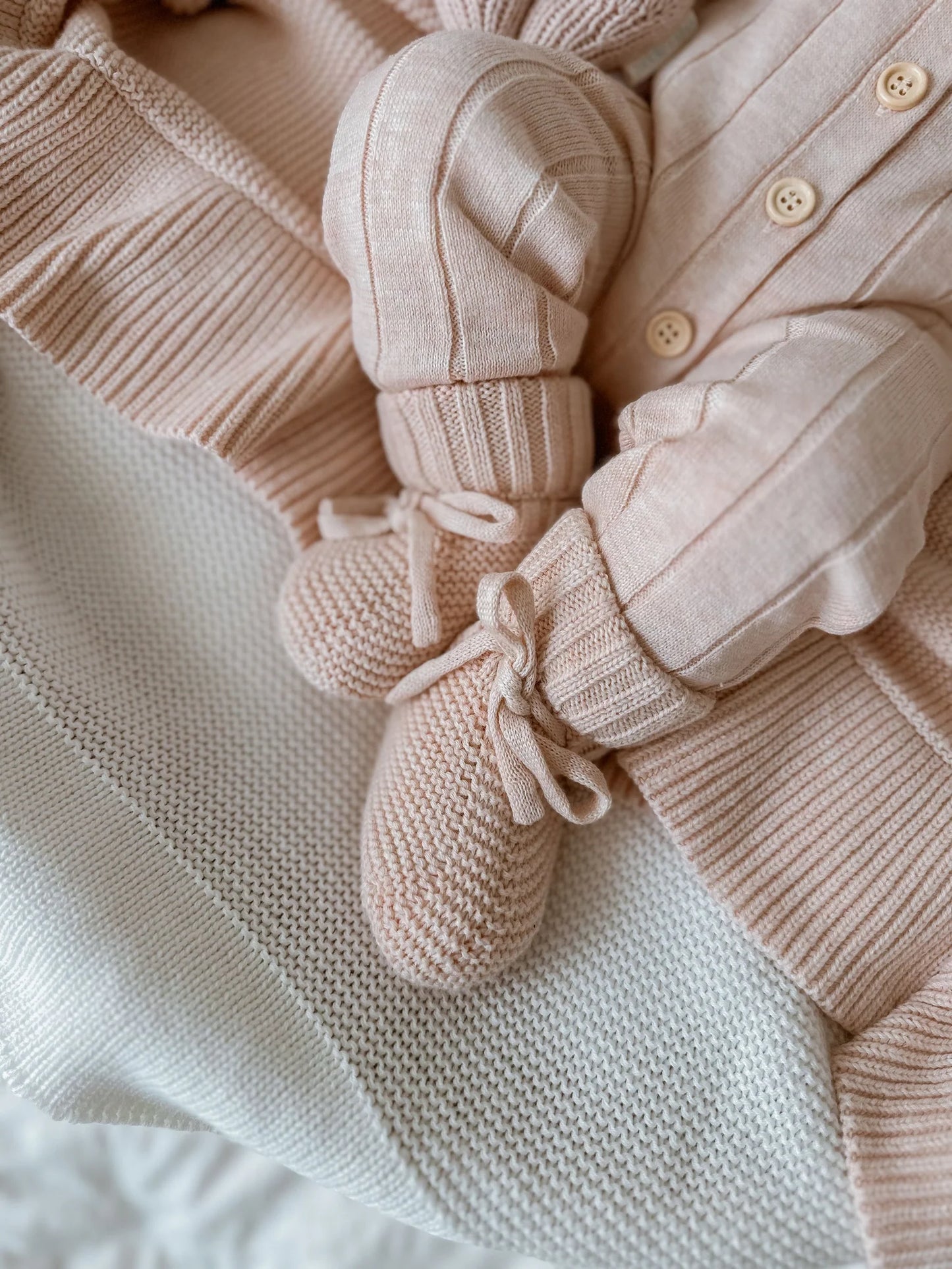 Mini Knit Booties - Pink Lemonade