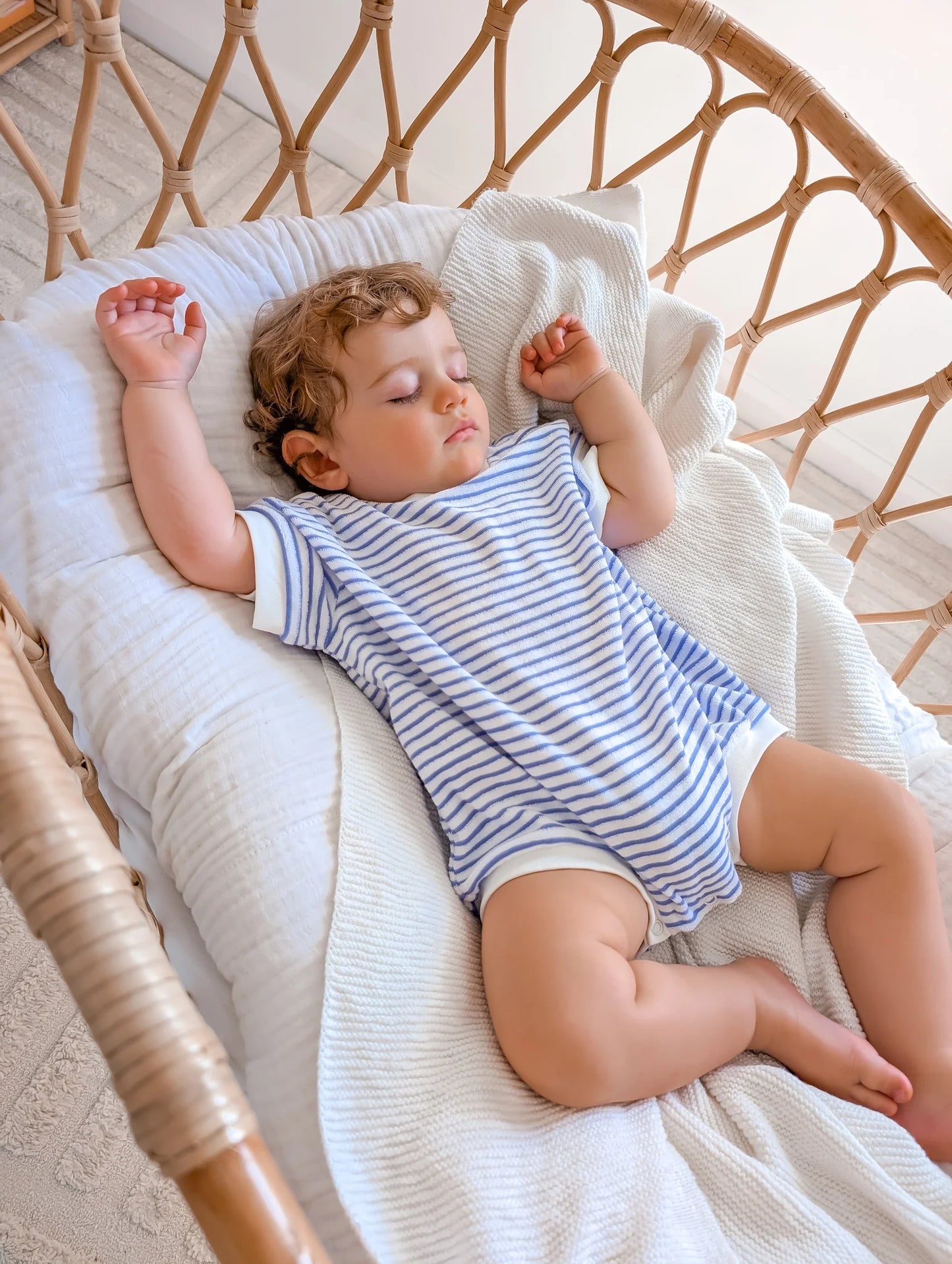 Terry Slouch Romper - Sky