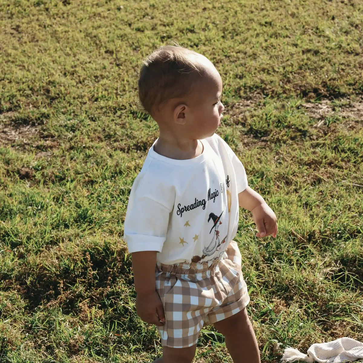 Kids Toffee Gingham Shorts