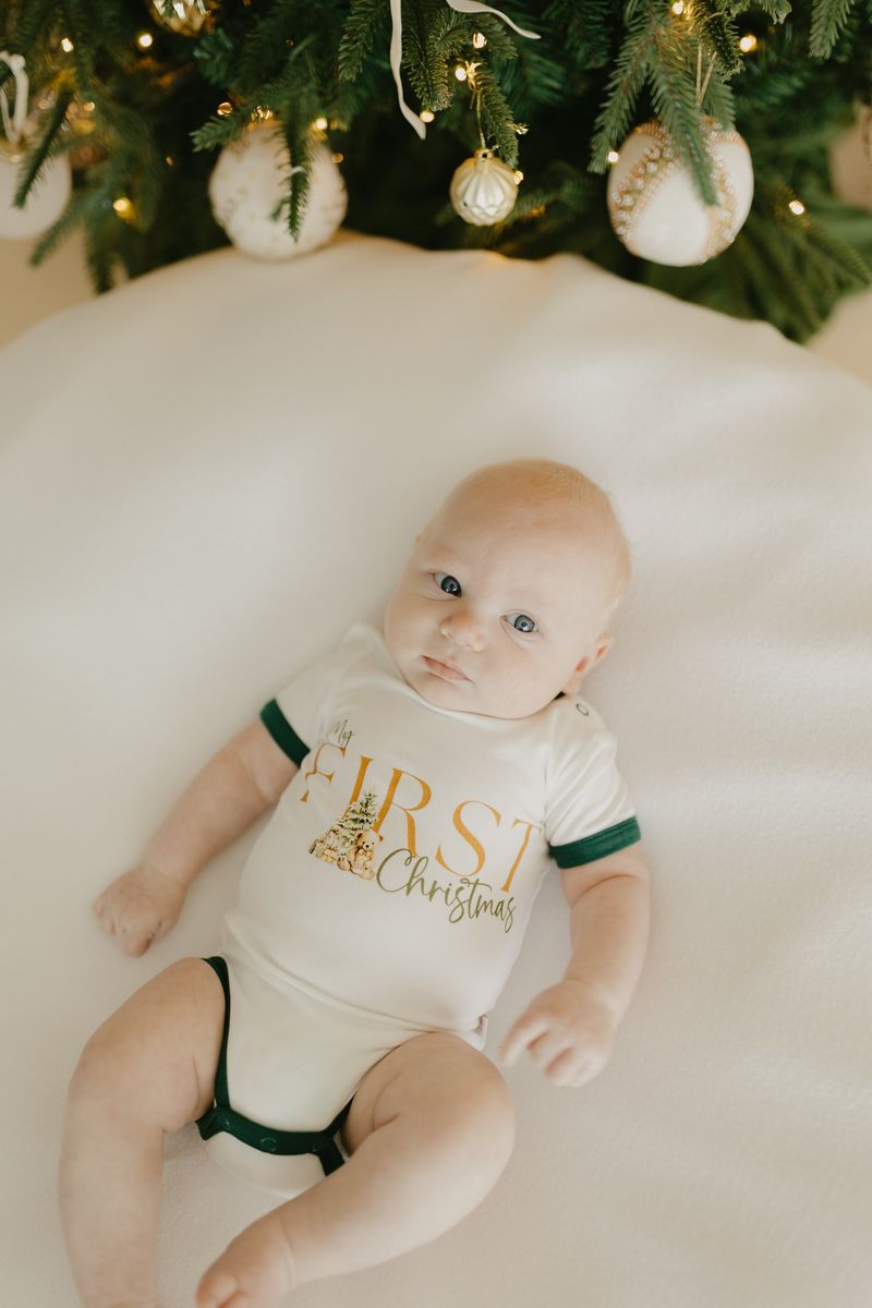 My First Christmas Teddy Bamboo Bodysuit