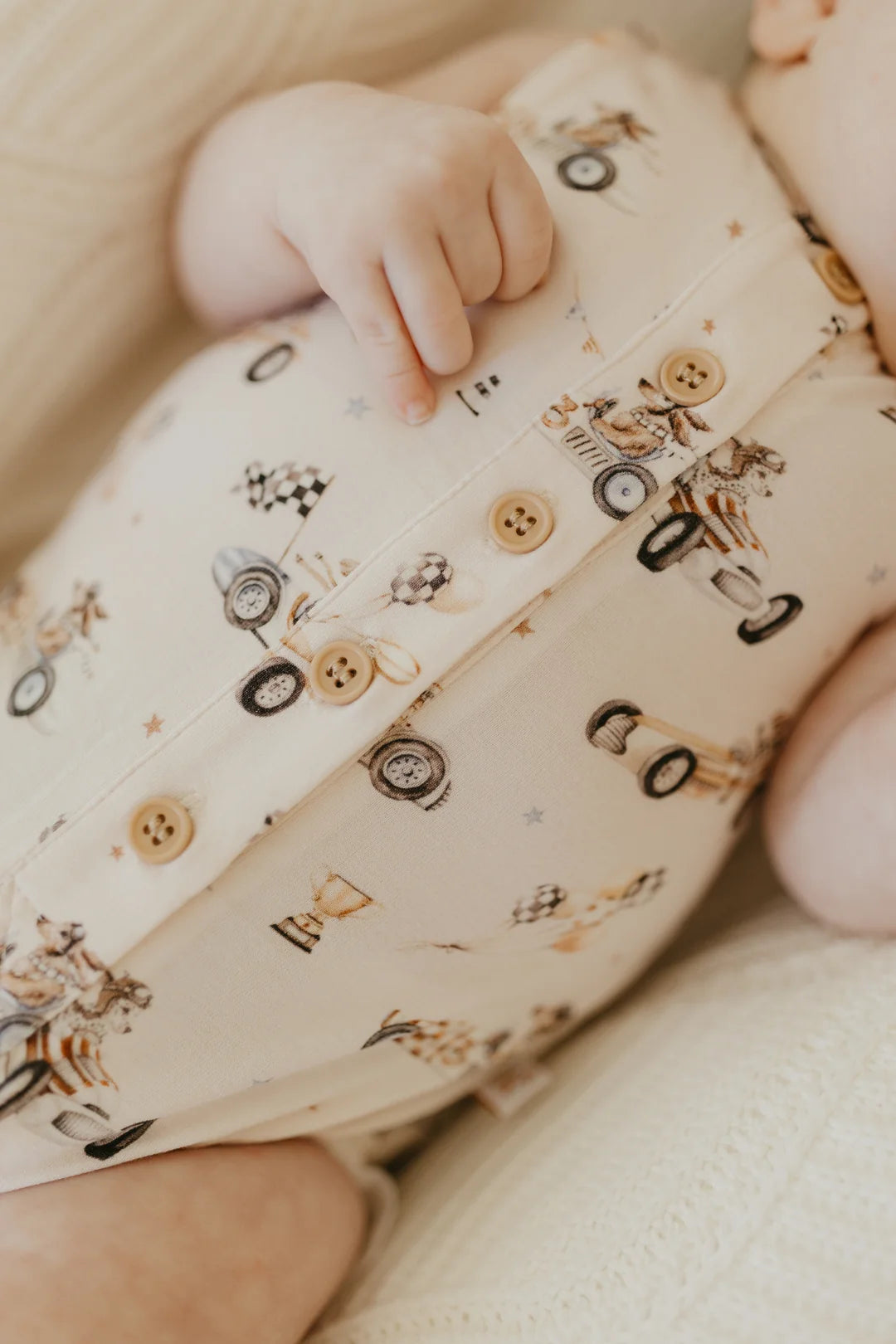 Pup Racer | Button-up Romper