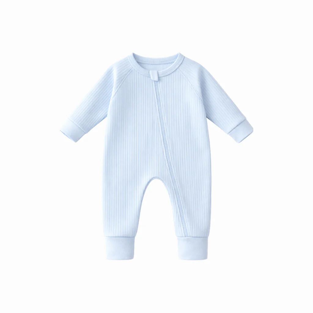 Soft Blue Ribb Zipsuit
