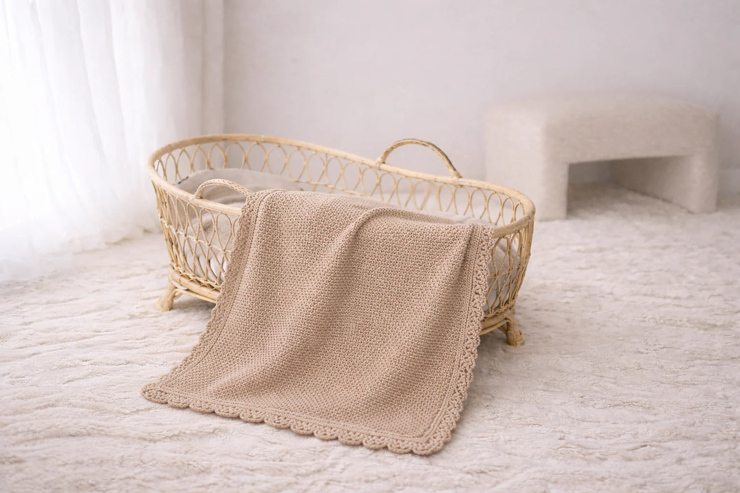 Heirloom Knit Blanket | Fawn Speckle