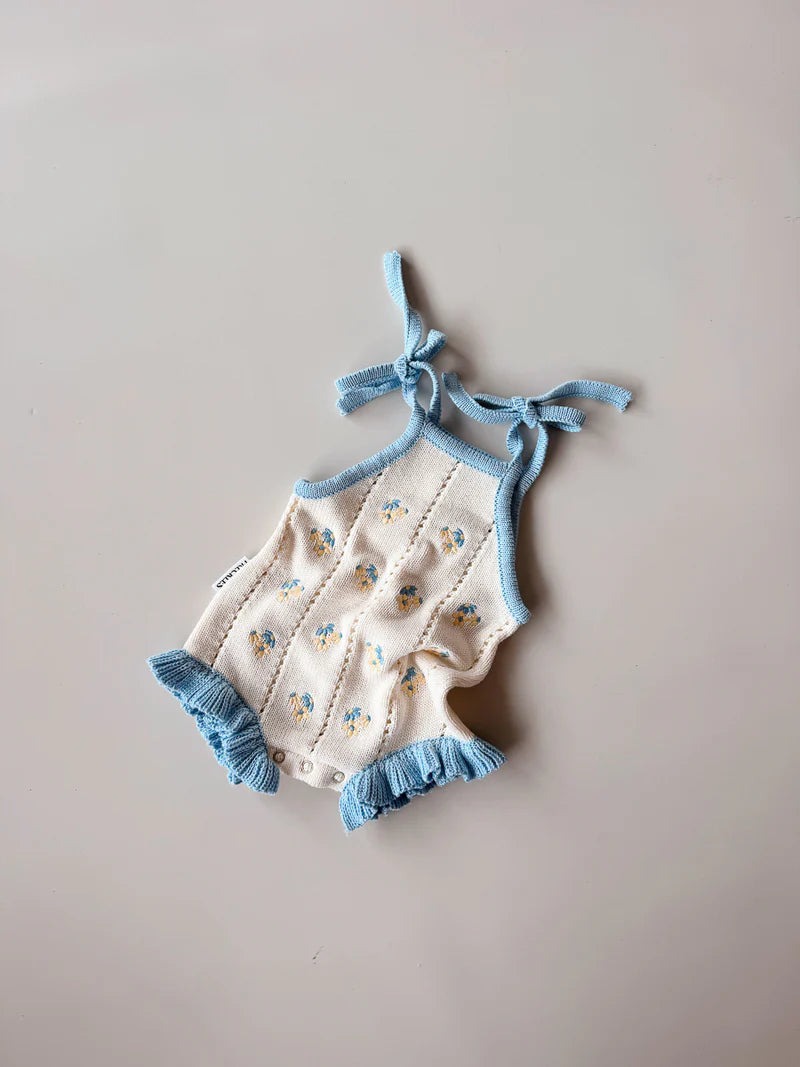 Bloom Pointelle Tie Romper | Pansy