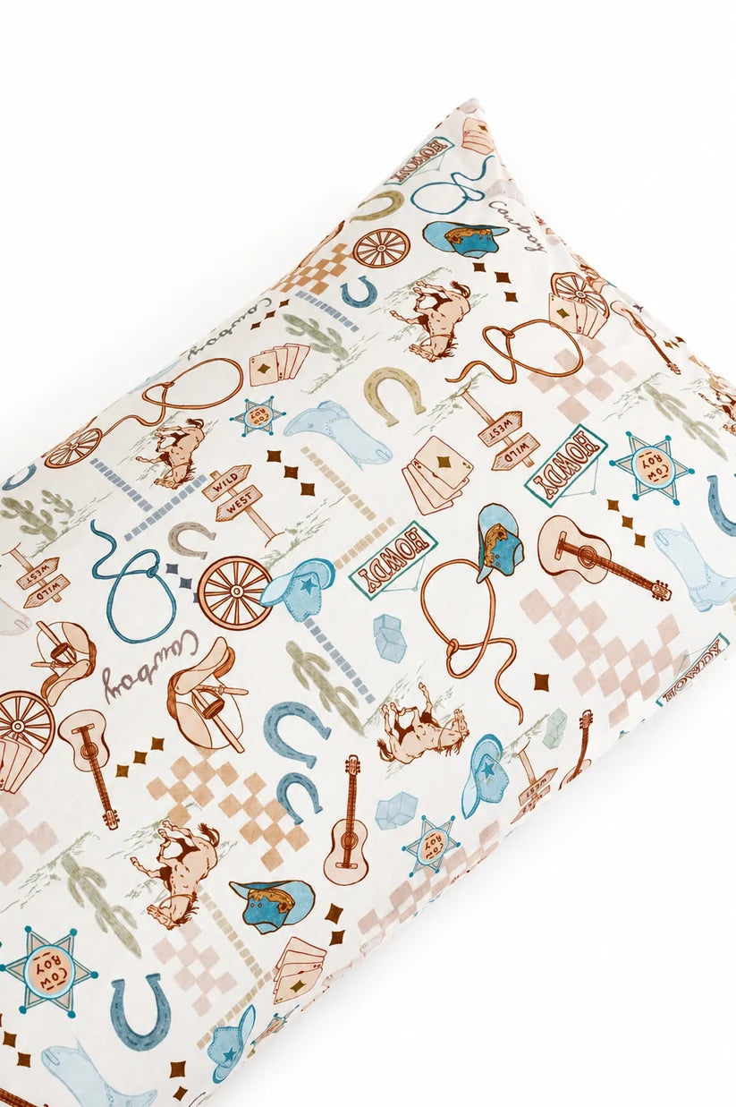 Single Wild West fitted sheet + pillow slip