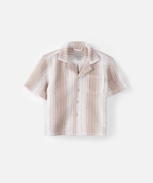The Lagos s/s shirt - Mustard/White - Indie Kids