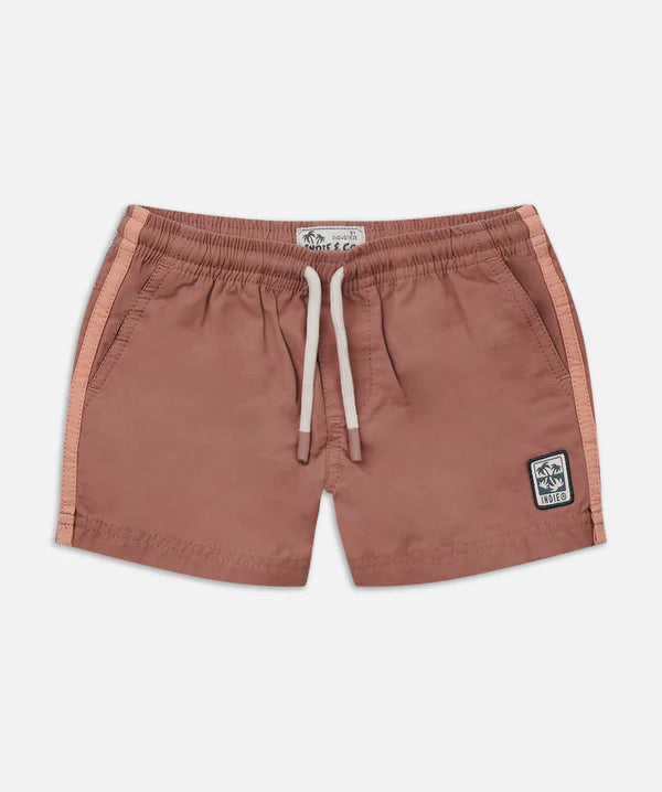 The All Day Stripe Swim Trunk Rhubarb