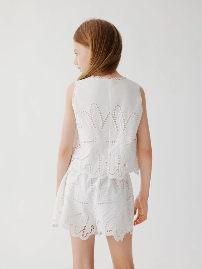 Chloe Eyelet Shorts - White