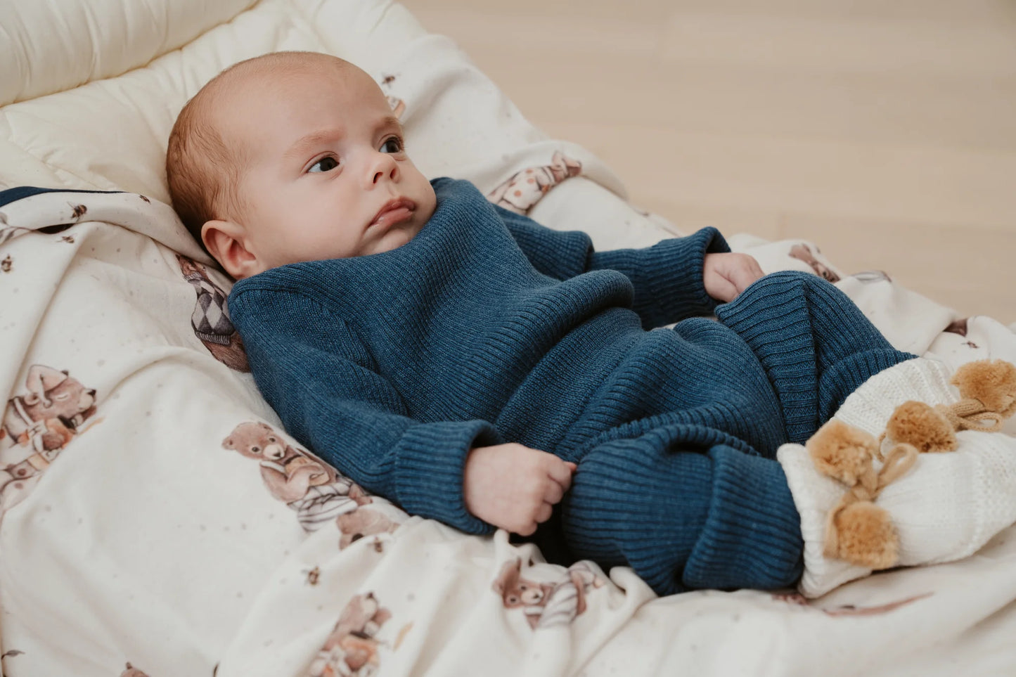 Ribbed Knit Leggings Navy