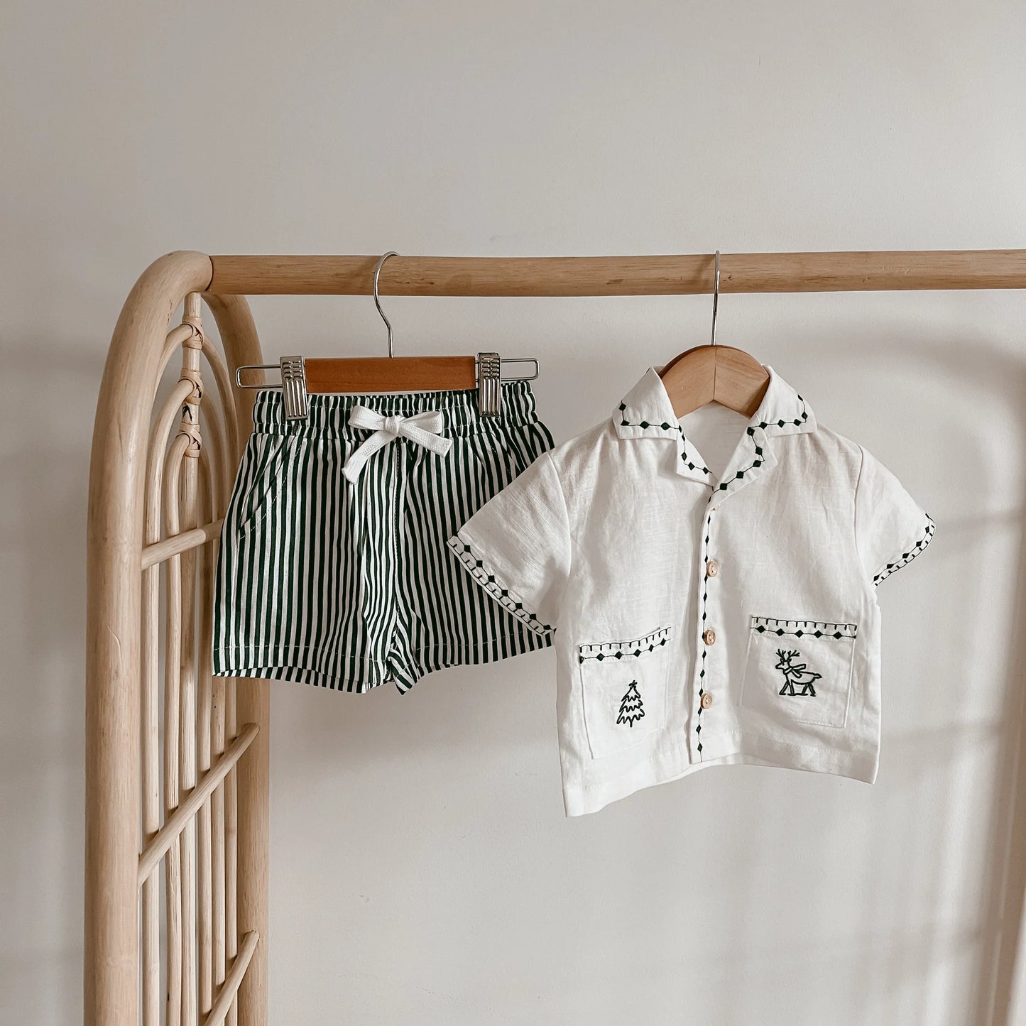 Candy Stripe Shorts Green