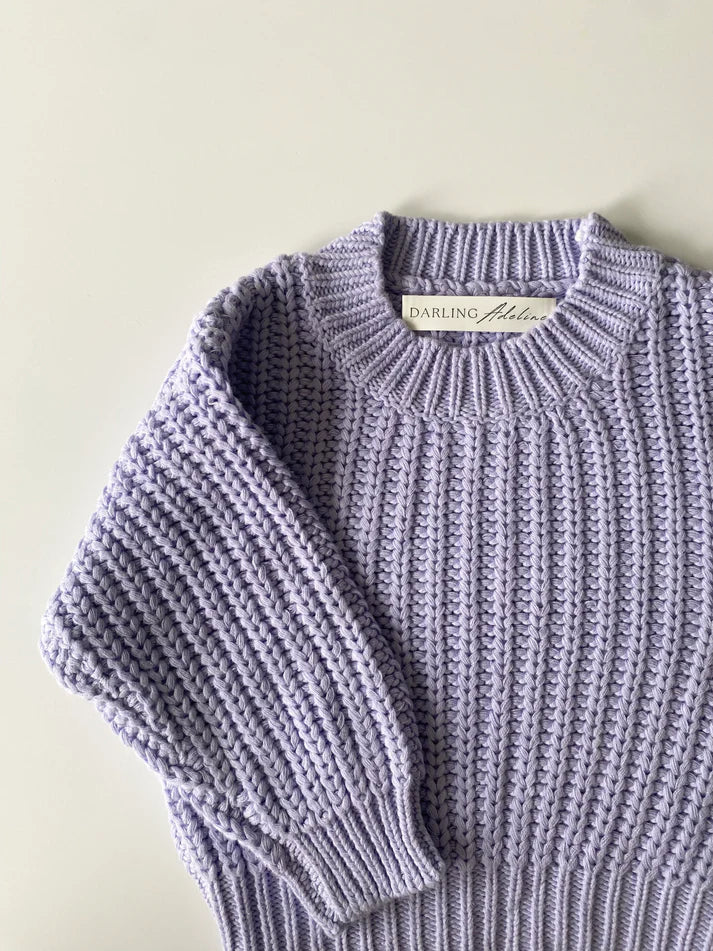 Darling Adeline - Chunky Knit Jumper Lavender