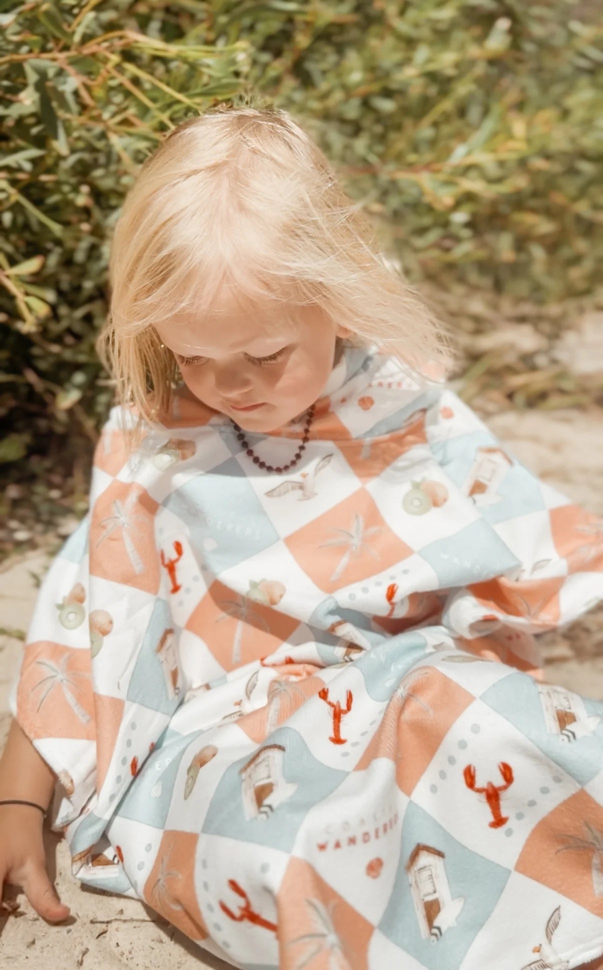 Coastal Cabana Hooded Poncho Beach Towel