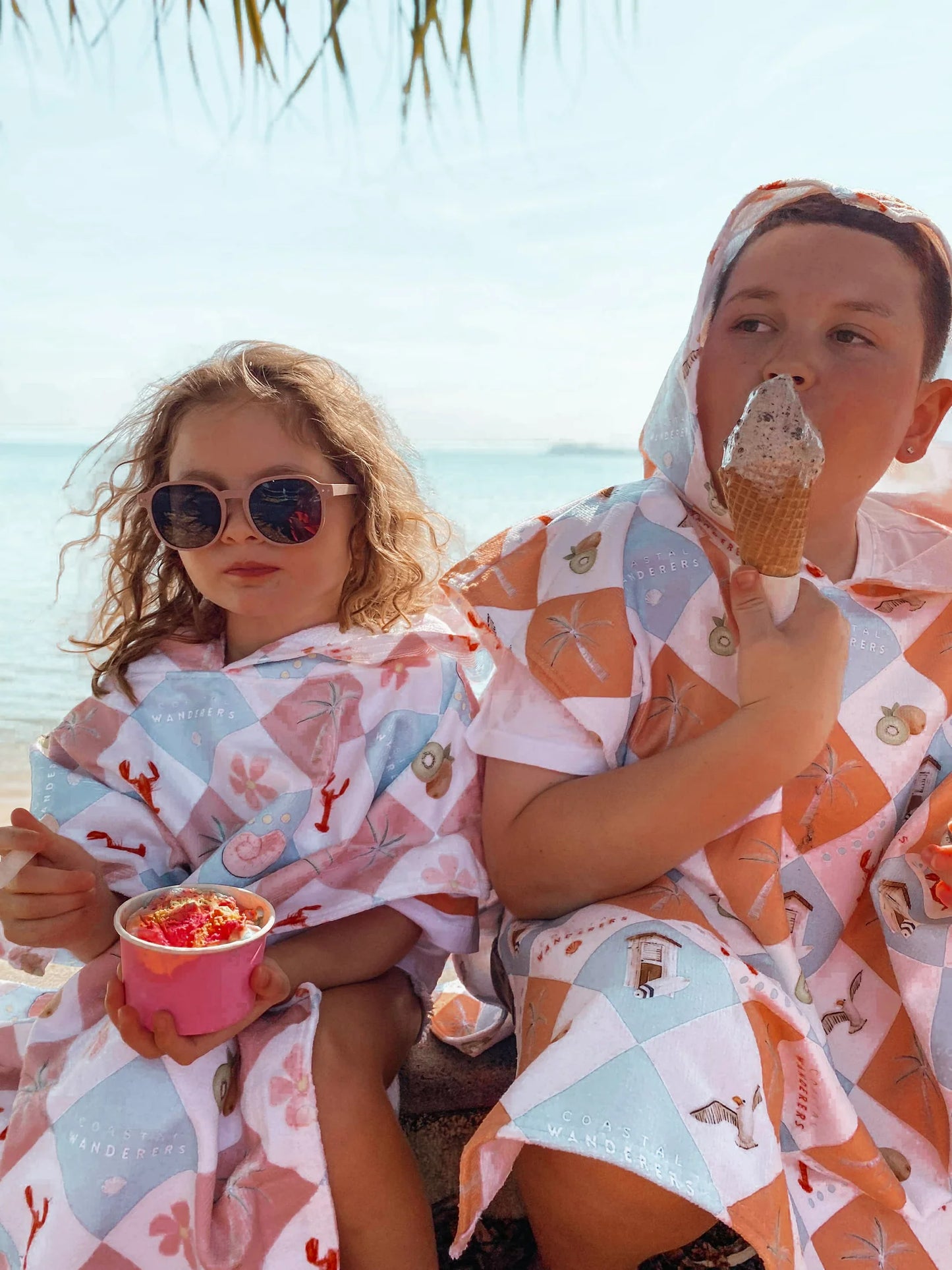 Coastal Cabana Hooded Poncho Beach Towel