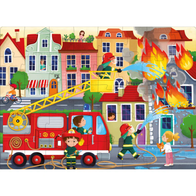 3D Puzzle & Book Set Learn Shapes Firefighters
