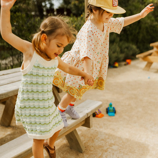 Wave Pointelle Knit Dress Mint