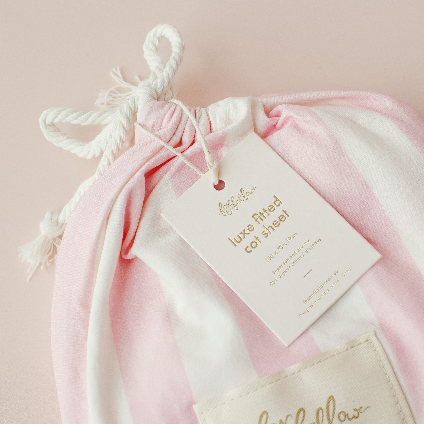 Petal Stripe Organic Fitted Cot Sheet