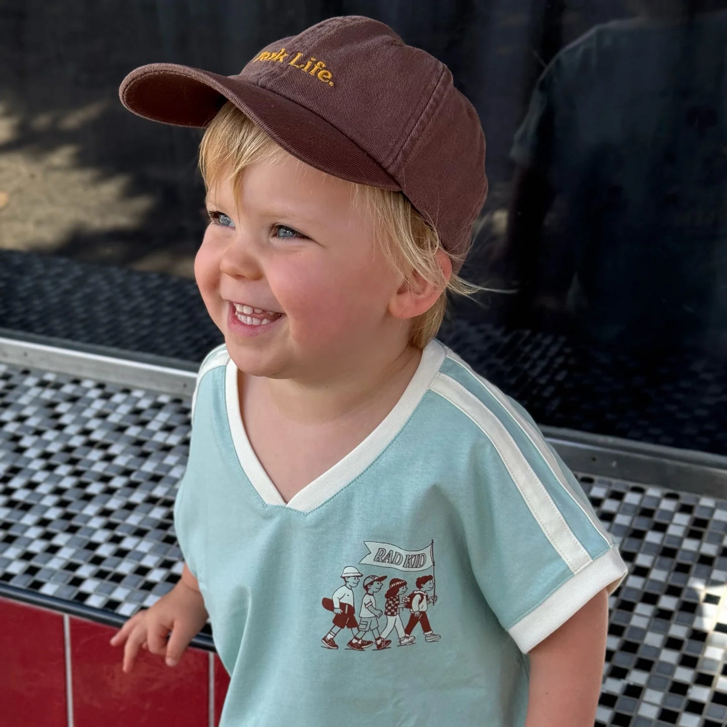 Rad Kid Park Crew Organic Cotton Tee Teal