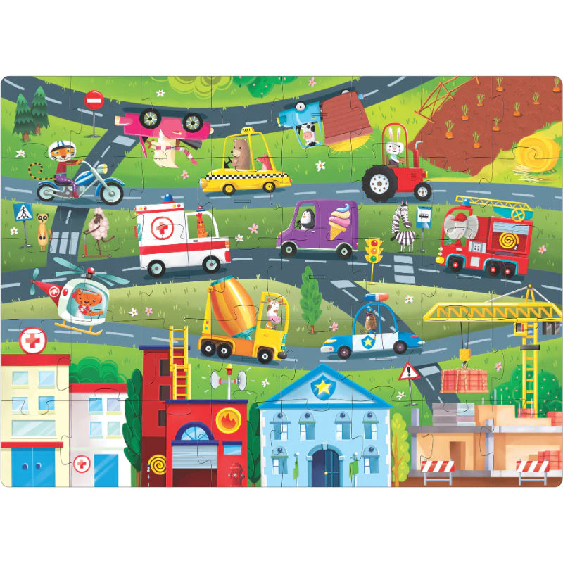 3D Puzzle and Book Set Learn Shapes Vehicles 40 Pcs