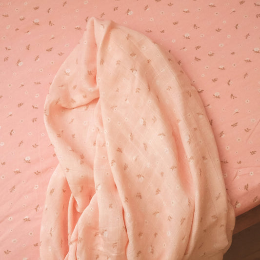 Dusty Roses Organic Fitted Cot Sheet