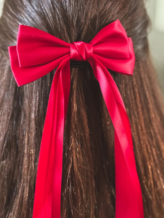 Classic Deep Red Hair Bow