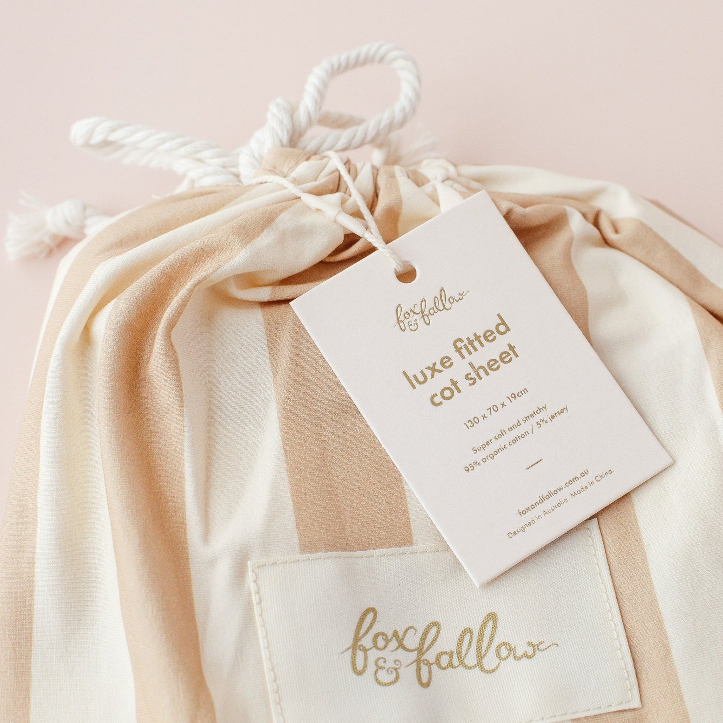 Cloud Stripe Organic Fitted Cot Sheet