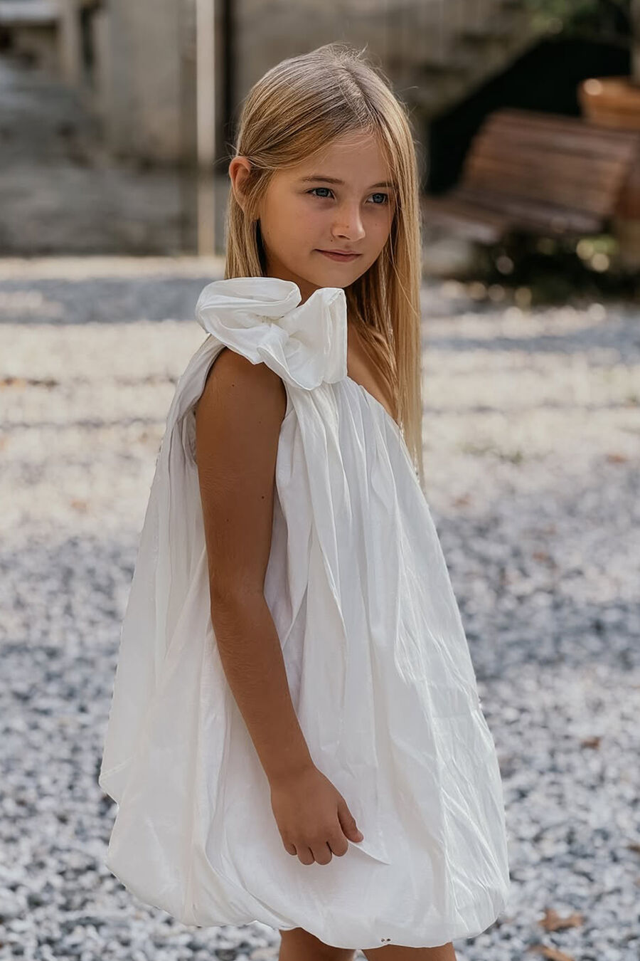 Alery Bubble Dress White