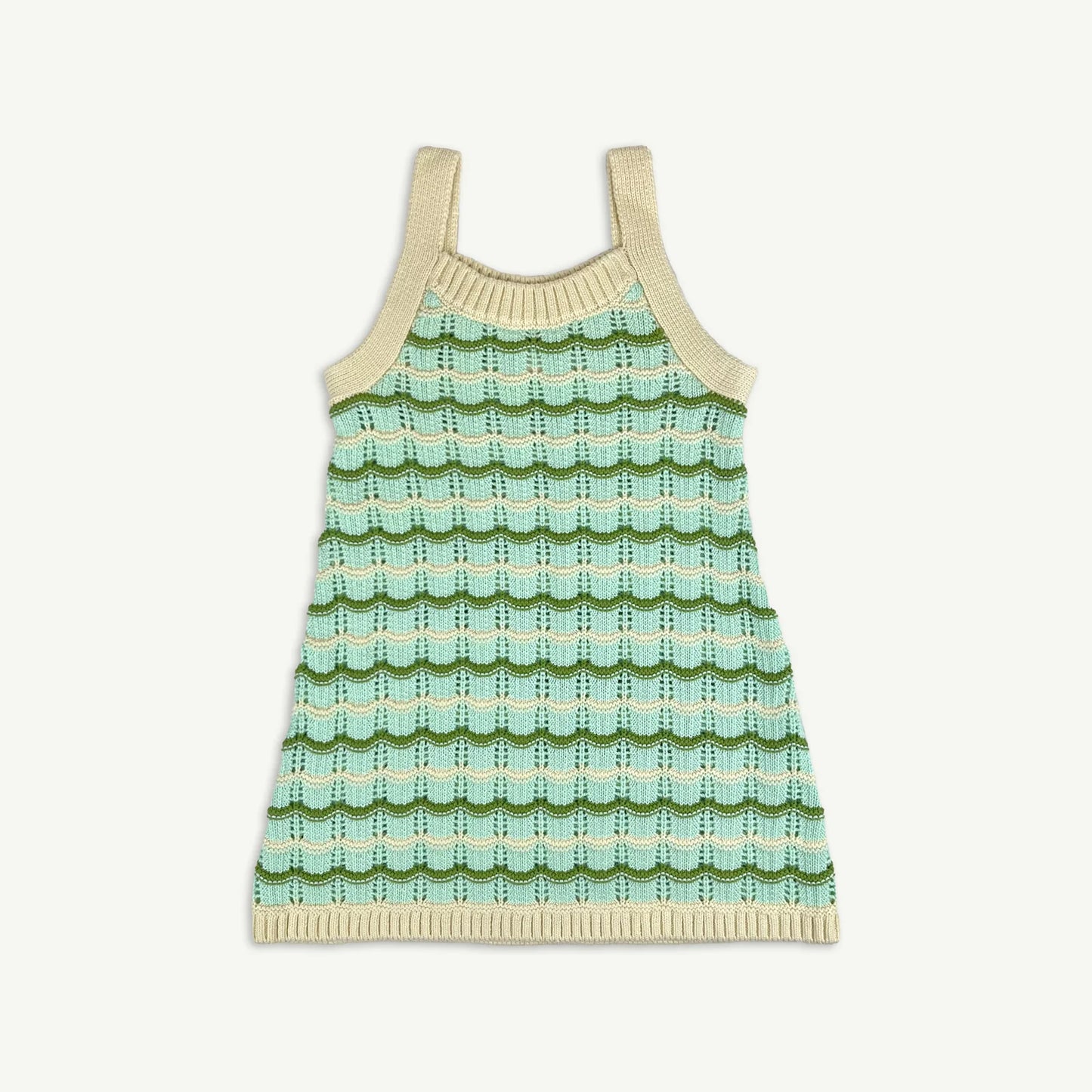 Wave Pointelle Knit Dress Mint