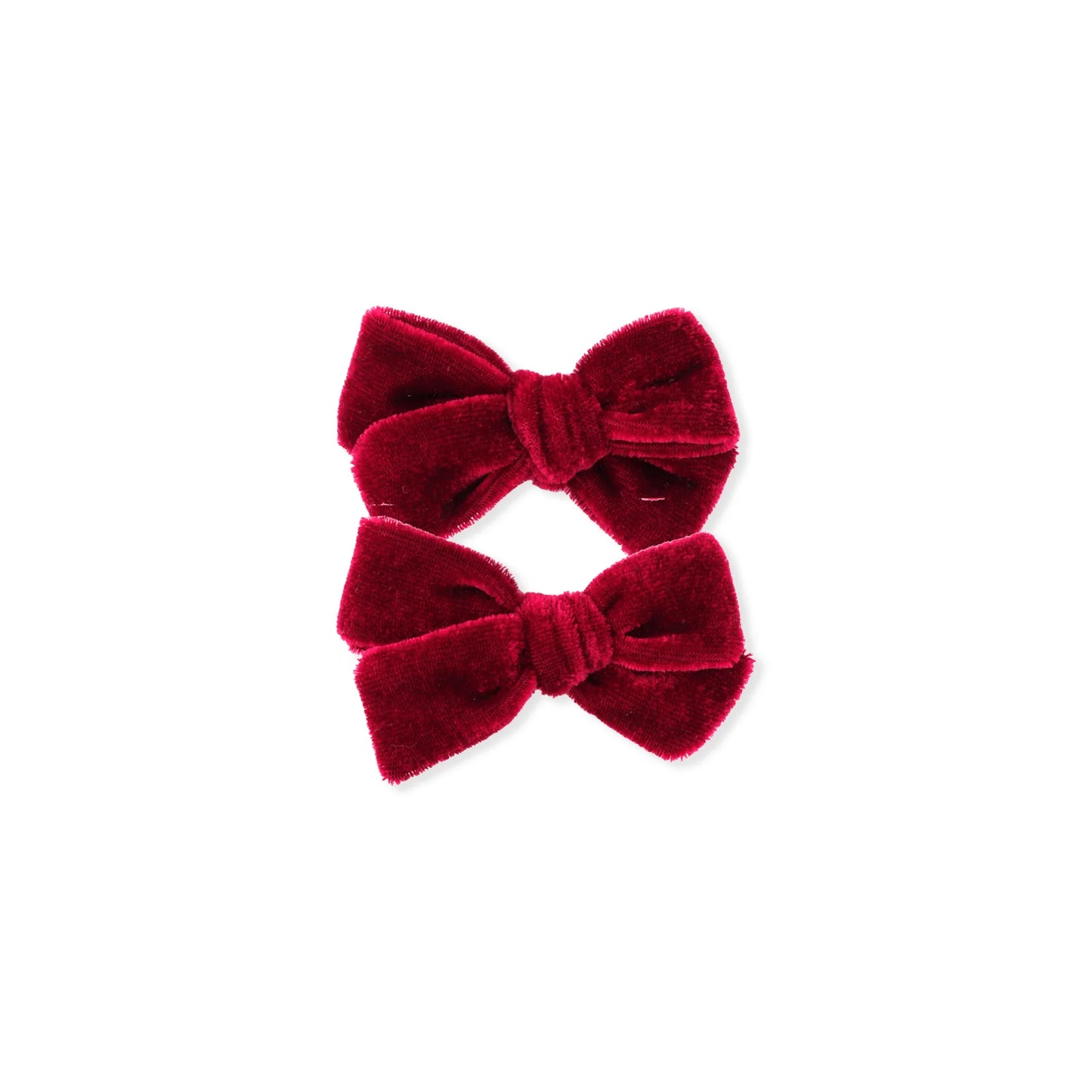 Mini Velvet Pigtail Set Santa Red