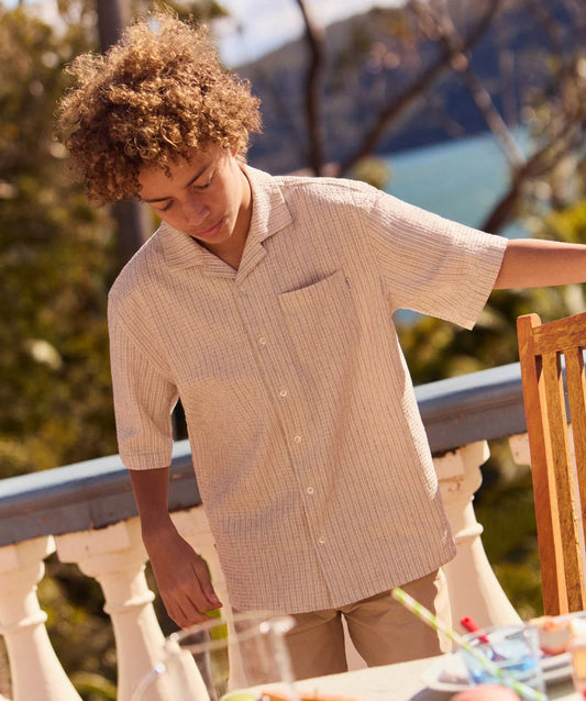 The Caleta SS Shirt Buckwheat/Cream