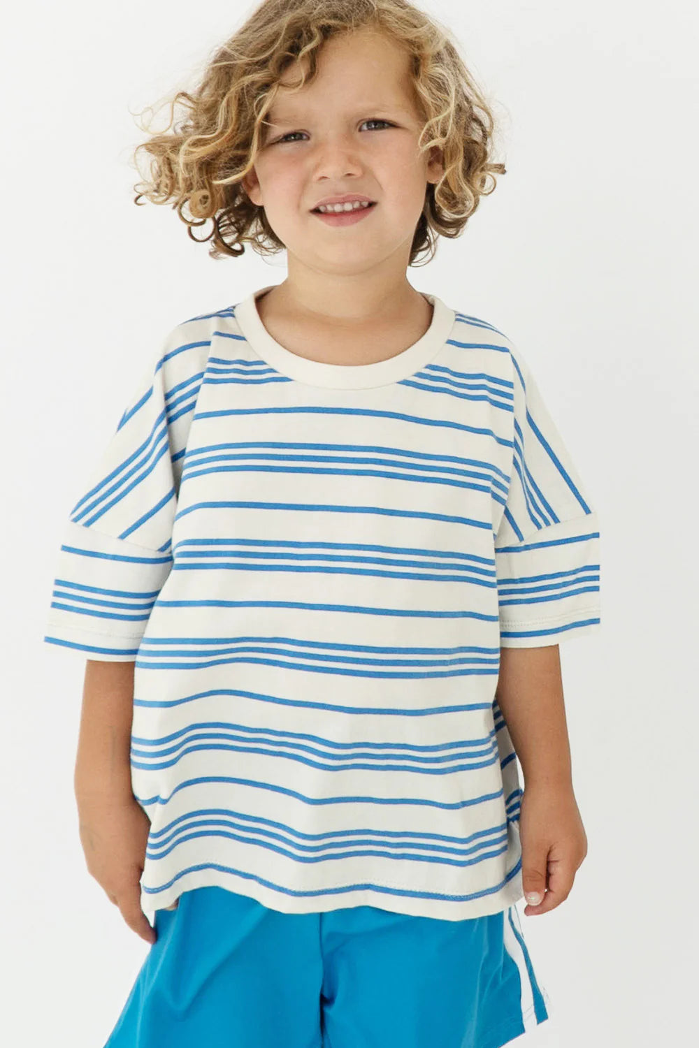 By Kin Azure Stripe Tee