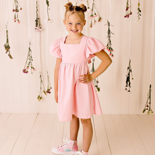 Designer Kidz Grace Tie Back Dress Pink