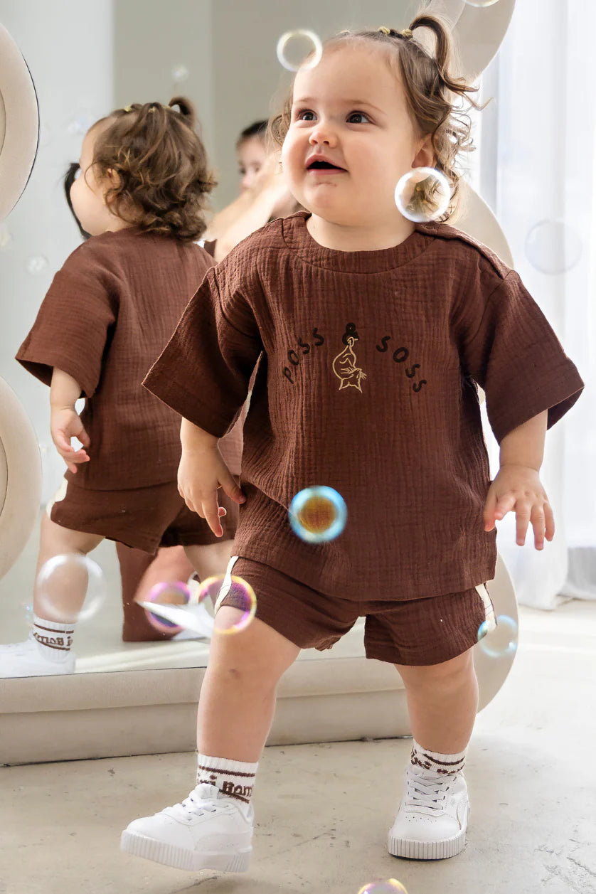 Oversized Tee Chocolate Crinkle