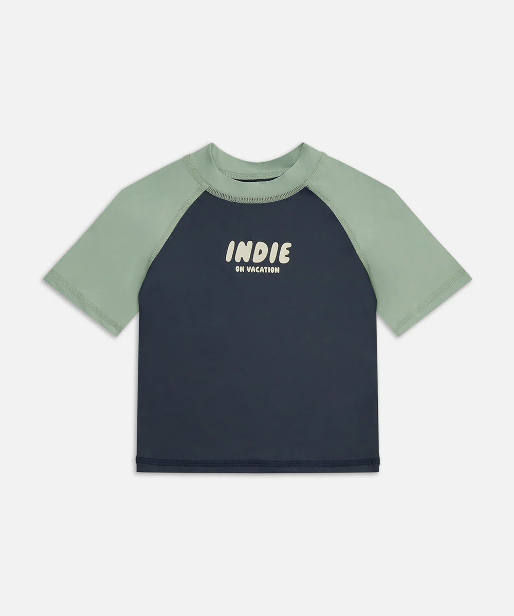 Indie Kids - The All Day Contrast Rashie - Midnight/Moss