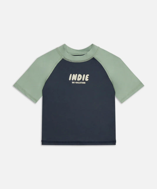 Indie Kids - The All Day Contrast Rashie - Midnight/Moss