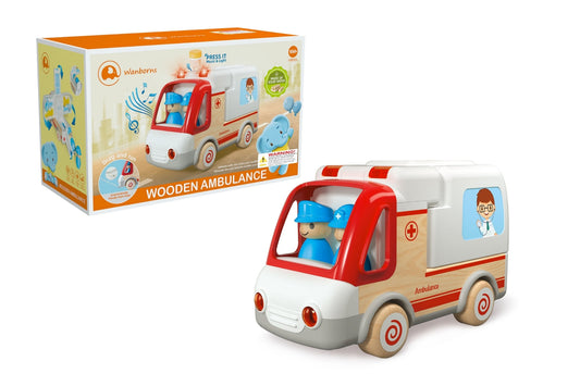 Wooden Ambulance & Accessories with Sound & Light